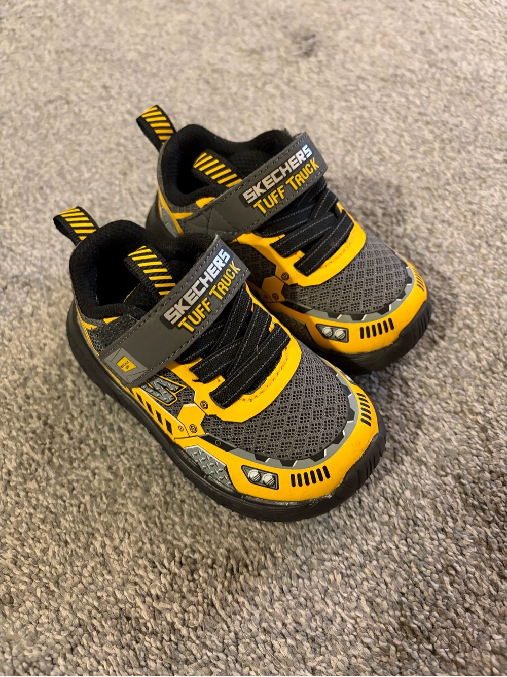 Skechers Kids' Gray and Yellow Tuff Truck Lightweight Sneakers